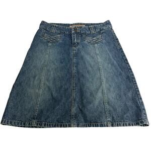 Billabong Denim A-Line Skirt Medium Wash Boho Surf Style Size 5 Y2K 90s